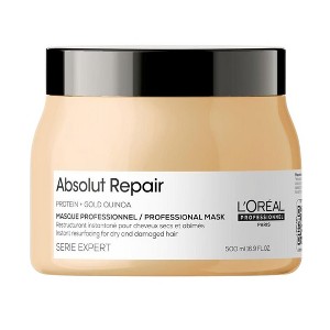 L'Oreal Serie Expert Absolut Repair Hair Mask (16.9 oz XXL) Protein Hair Treatment | Repairs Dry, Damaged Hair | Loreal Quinoa & Proteins Masque - 1 of 3