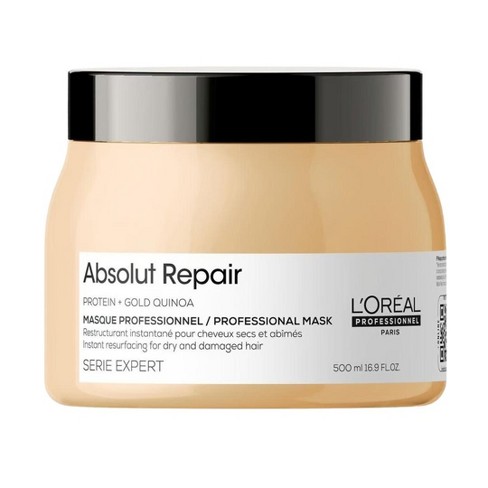 L'Oreal Serie Expert Absolut Repair Hair Mask (16.9 oz XXL) Protein Hair Treatment | Repairs Dry, Damaged Hair | Loreal Quinoa & Proteins Masque - image 1 of 3