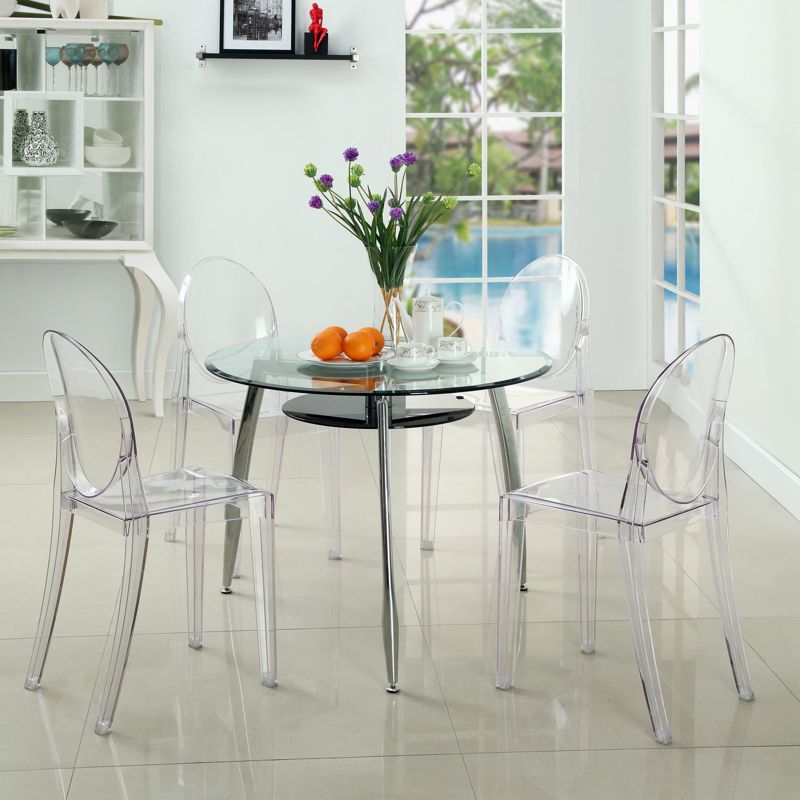 Set of 4 Casper Dining Chairs Clear - Modway, 6 of 7