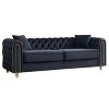 86" Modern Velvet Tufted 3 Seater Sofa with Accent Pillows for Living Room -3irtyhousy - 2 of 4
