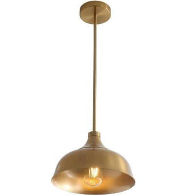 Dewdrop Modern Gold Pendant Light, Single Dome Hanging Ceiling Light Fixture for Kitchen Island Dining Room Bedroom