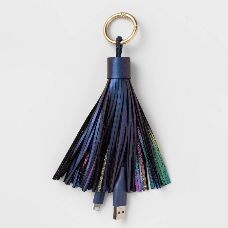 12" Lightning to USB-A Tassel Keychain Cable - heyday™, 1 of 5