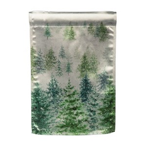 Evergreen Garden Flag Snowy Forrest Lustre Double Sided Indoor Outdoor Decor 18" x 12.5" - 1 of 1