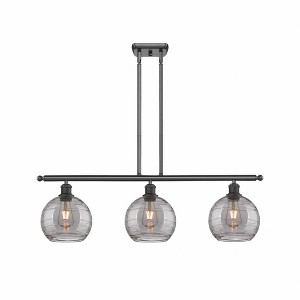Athens Deco Swirl - 3 Light Island In Industrial Style-11 Inches Tall and 36 Inches Wide - 1 of 1