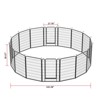 DSVIMOY 16 Panels Heavy Duty Metal Playpen with Door, 39.37"H Dog Fence Pet Exercise Pen for Outdoor, Black, 108.27"*108.27"*39.37" - 3 of 4