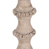 Wood Pillar Candle Holder with Decorative Beads, Antique Finish Candlestick for Home or Wedding Decor, Ivory/Beige - 4 of 4