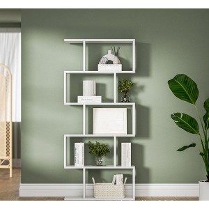 PAGED Simple Household Bookshelf Bookcase with Rounded Edges for Living Room, Home Office - 1 of 4