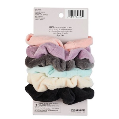 sc&#252;nci No Damage Plush Velour Scrunchies - Neutral - All Hair - 6pcs