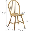 ADILE  Dining Chairs Set of 2, Wood Windsor Chairs, Spindle Back, Oak - 3 of 3