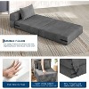 4-in-1 Convertible Sofa Bed,Foldable Tufted Loveseat w/ Pillow, Floor Sleeper for Living Room/Bedroom/Guest - 4 of 4