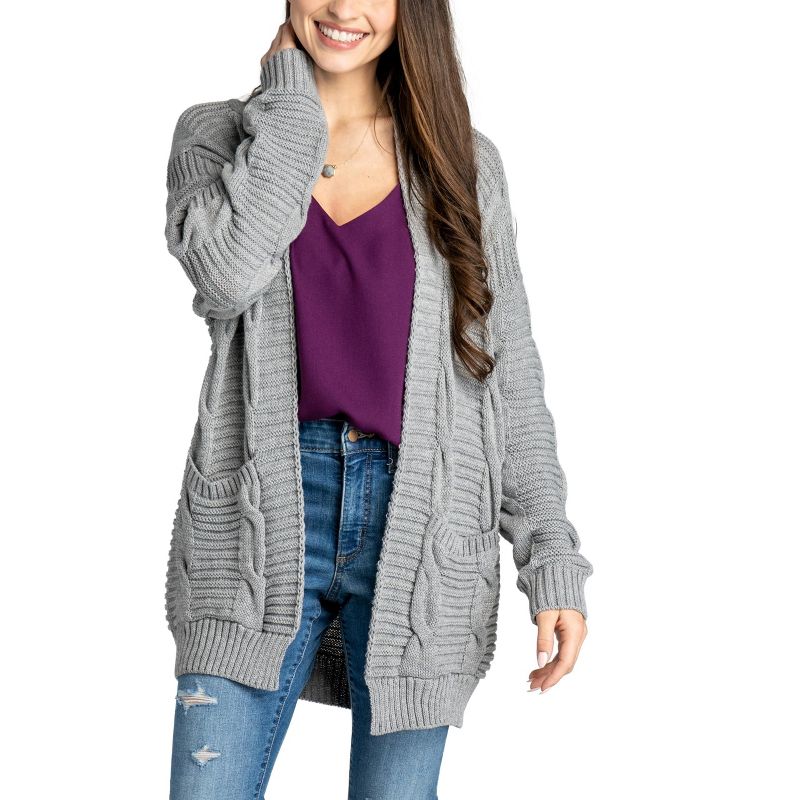 Allthreads Women's Aspen Midweight Cable Knit Cardigan, 1 of 5