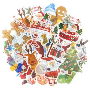 Wrapables Holiday Scrapbooking Washi Stickers, DIY Crafts for Stationery, Diary, Card Making (60 pcs), Snowflakes & Reindeer - 1 of 4