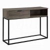GlasFlength Desks Metal Frame Rustic Computer Desk Gaming Desk Home Office Desk with Two Drawers for Small Spaces, Brown, 42"*14"*30" - 4 of 4