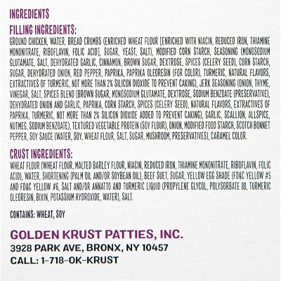 Golden Krust Jamaican Style Jerk Chicken Frozen Patties - 9oz/2ct