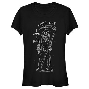 Juniors Womens Lost Gods Halloween Chill Out I Came to Party T-Shirt - 1 of 4