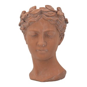 Chery Life 7" x 11" Visage Head Bust Planter, Brown - 1 of 4