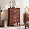 Fluted Dresser for Bedroom with 5 Deep Drawers, 47.2" Tall Chest of Drawers, Curved Profile Design - 3 of 4