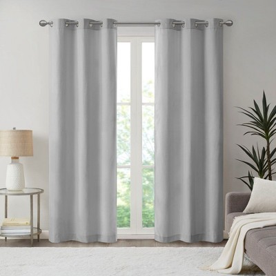 Kumasinova 84" Basket Weave Room Darkening Curtains Panel Set of 2,Grommet Top Window Curtains,OEKO-TEX Certified Kitchen Curtains for Living Room
