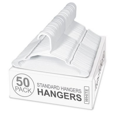 Heshberg Plastic Hangers Notched White 50 Pack