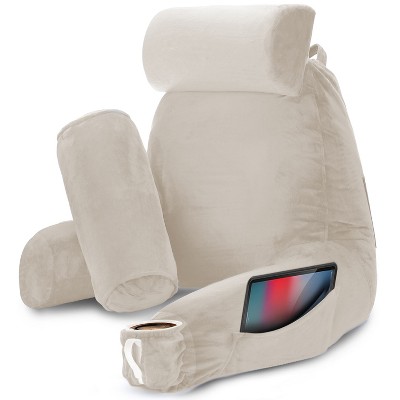 Nestl Memory Foam Reading Pillow, Reading & Bed Rest Pillow, Back Pillow with Pockets