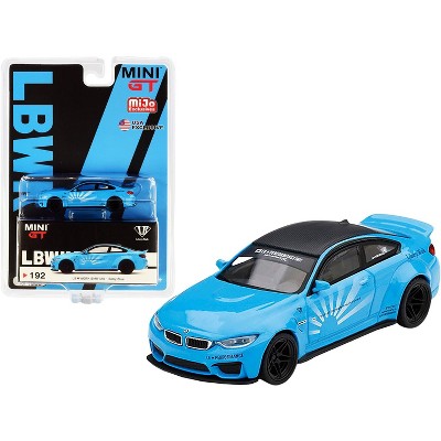 BMW M4 LB Works Baby Blue with Carbon Top Limited Edition to 1800 pieces 1/64 Diecast Model Car by True Scale Miniatures