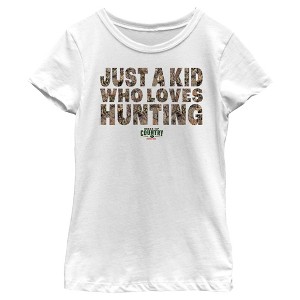 Girl's Mossy Oak Just a Kid Who Loves Hunting T-Shirt - 1 of 4