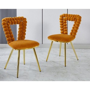 NicBex  Set of 2  Modern Dining Chairs with Plush Cushions,Armless Chairs with Metal Frame  for Kitchen,Living Room - 1 of 4