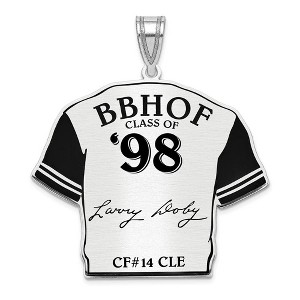 Black Bow Jewelry Sterling Silver Larry Doby Signature Enamel Jersey Pendant - 1 of 4