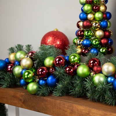 Multicolor Shatterproof Ball Christmas Garland with Matte and Glossy Finish