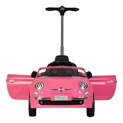Pink Fiat 500 Toddler Push Car Stroller with Lights