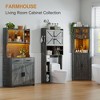 Fredees 67" Tall Farmhouse Storage Cabinet with Auto Sensor LED, USB-C Ports, 2 Cabinets & Removable Shelf for Kitchen & Dining Room - 4 of 4