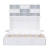 YOOCOZZ Queen Size Murphy Bed with Bookcase, Large Bottom Drawer and Bedside Shelves - White - 2 of 4