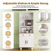 LunaLulinlk Farmhouse Storage Cabinet with 4 Solid Wood Gourd-Shaped Legs, Modern Kitchen Pantry Cabinet - 4 of 4