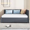 Streamdale Full Size Upholstered Daybed with Storage Drawers - Gray Linen - 2 of 4