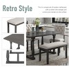 Dining Sets 6 Piece, Dining Table Set For 6, Dining Table Set With Special-Shaped Legs And Foam-Covered Seat Backs&Cushions-Cuddlewood - 3 of 4
