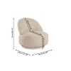 360° Swivel Accent Chair for Living Room,Fabric Upholstered Armless Chair with Metal Frame for Bedroom or Office–The Pop Home - 4 of 4