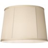 Springcrest Medium Round Softback Off-White Tapered Drum Lamp Shade 12" Top x 14" Bottom x 10" High (Spider) Replacement with Harp and Finial - 2 of 4