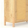 Homy Casa Rattan Door Storage Cabinet with Adjustable Shelves for Living Room, Entryway or Bedroom, Natural - 4 of 4