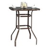 Bar Height Patio Table Bistro High Top Patio Table Outdoor Bar Table Metal Frame Tempered Glass Table - 3 of 4