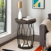 Hommoo Round End Table, Industrial Accent Side Table with Storage Shelf - 2 of 4
