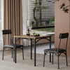 3-Piece Dining Table Set with 2 Upholstered Chairs – Compact Kitchen & Breakfast Nook Furniture - 4 of 4