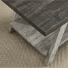 Vynxaria 2-Tone Side Table Weathered Walnut Top and Light Gray Base, Manufactured Wood, 14"Wx23.5"Dx22"H, Under-Shelf Storage - 3 of 4