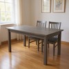 HomeRoots 60" Gray Solid Wood Dining Table - 2 of 4