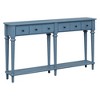 Retro 4-Drawer Console Table with Open Shelf - Versatile for Entryways, Living Rooms, Hallways - 2 of 4