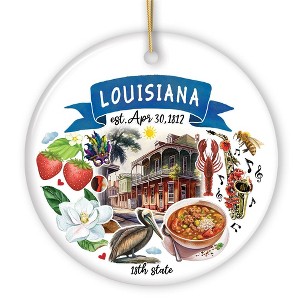 Artistic Louisiana State Themes and Landmarks Christmas Ornament| OrnamentallyYou - 1 of 4