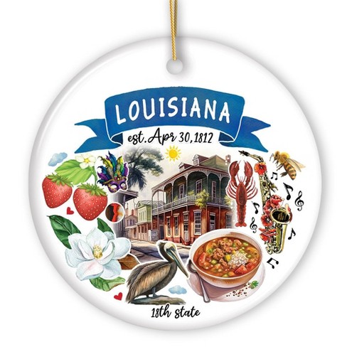 Artistic Louisiana State Themes and Landmarks Christmas Ornament| OrnamentallyYou - image 1 of 4