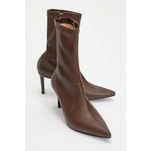 Thalin - Brown Side-Zip Stiletto Boot (Women) | Prologue Shoes - 1 of 4