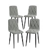 NicBex Dining Table Set for 4 Kitchen Table Square Dining Table Set  Mid Century Modern Faux Marble Tabletop Iron Legs - 3 of 4
