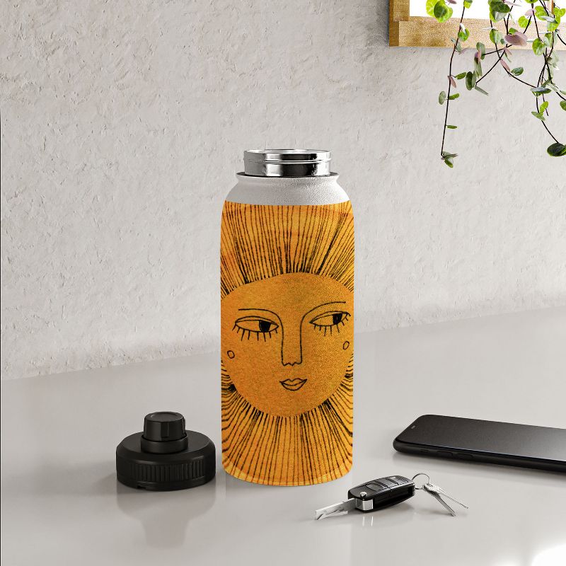 Sewzinski Sun Drawing Gold and Blue Water Bottle - Society6, 4 of 5