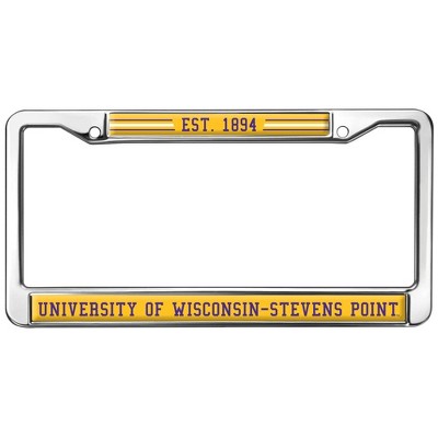Wisconsin-Stevens Point School Logo Full Size Standard License Plate Metal Frame